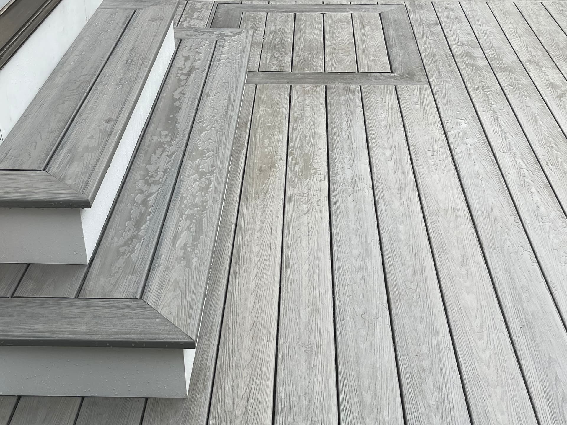 136 Rustic Acres — deck stair and inlay detail